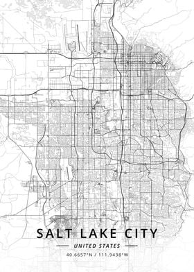 'Salt Lake City, US' Poster by Designer Map Art | Displate