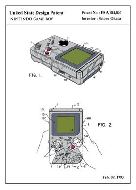 Patent Poster Game Boy