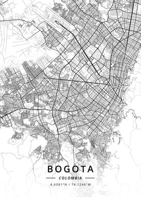 Bogota Colombia Metal Poster Print Designer Map Art Displate