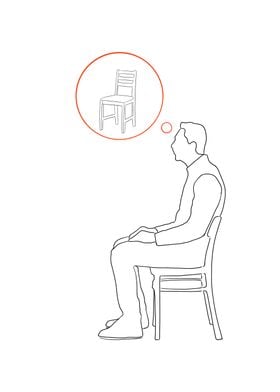 Man thinking of a chair