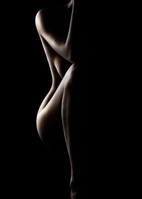 Silhouette of nude woman