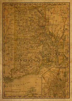 Old Rhode Island Map
