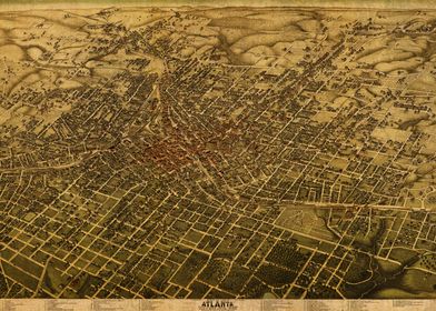 Vintage Map Atlanta 1892