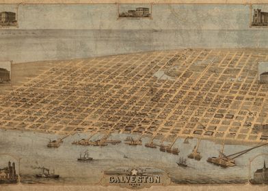 Galveston Texas Map 1871