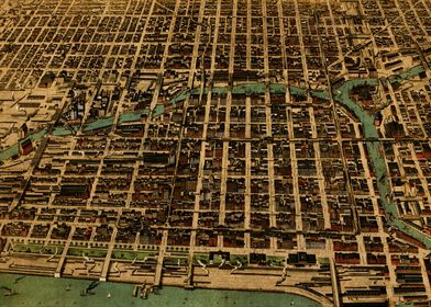 Vintage Map Chicago 1898