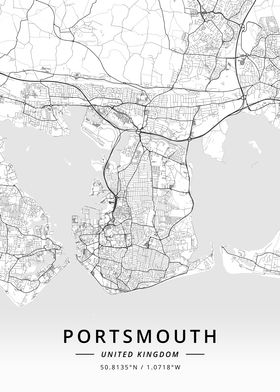 'Portsmouth, United Kingdom' Poster by Designer Map Art | Displate