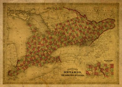 Vintage Map of Ontario