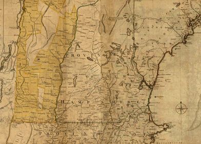Vintage Map New England