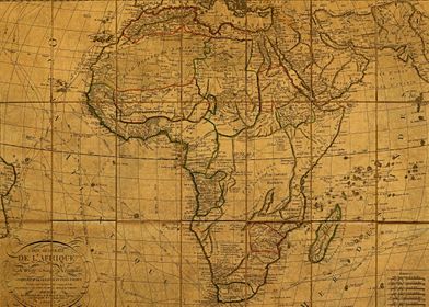 Vintage Map of Africa 1829