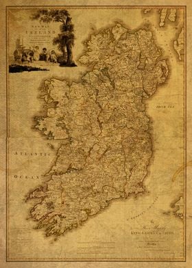 Vintage Map Ireland 1797