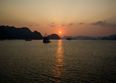 Vietnam Ha Long Bay Sunset