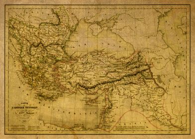 Vintage Map Ottoman Empire