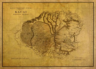 Vintage Map Kauai 103