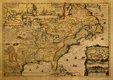 Vintage Map French America