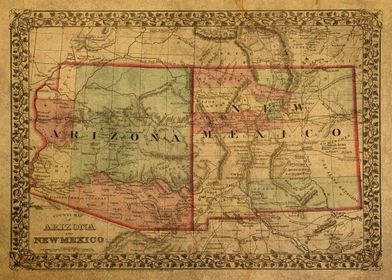 Vintage Map of Southwest