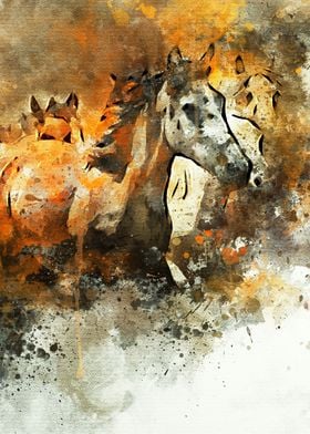 Galloping Horses Painting