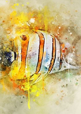 Butterfly Fish Watercolor