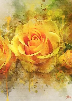 Yellow Rose Watercolor