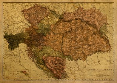 Vintage Map of Austria