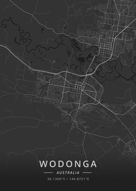 'Wodonga, Australia' Poster by Designer Map Art | Displate