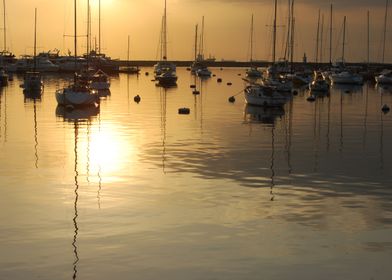 Boats at sunset 2