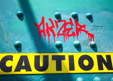 Caution graffiti