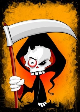 Grim Reaper Creepy Cartoon
