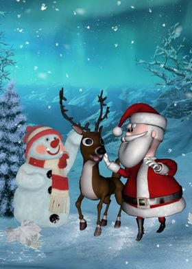 Santa Claus with reindeer