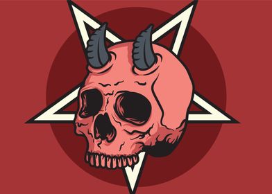 Skull Over Pentagram
