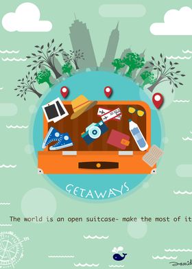 World is an open suitcase