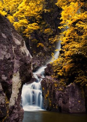 Waterfall in fall