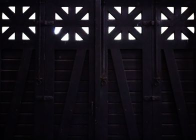 Dark wooden doors