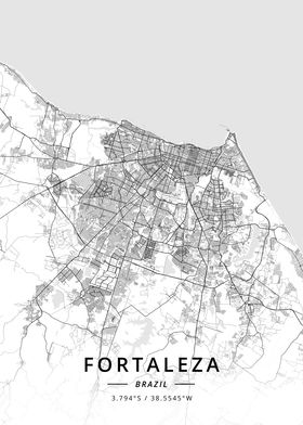 'Fortaleza, Brazil' Poster by Designer Map Art | Displate