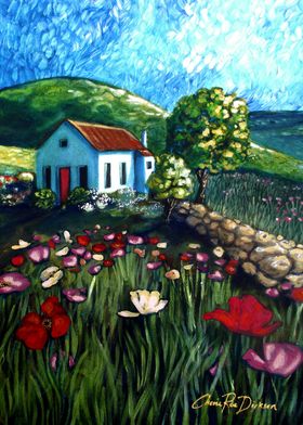 Cottage Among the Poppies