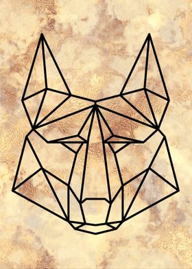 Geometric Wolf Art