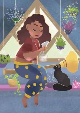 Witch Watering plants