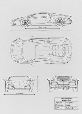 Lamborghini Aventador' Poster by Iwoko | Displate