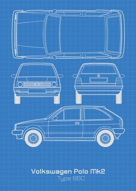 VW Polo MK2 86C Blueprint