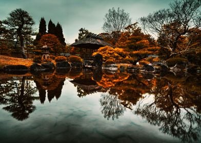 Japanese garden reflection