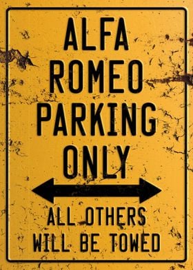 Alfa Romeo Parking Sign