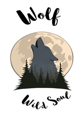 howling wolf in full moon 
