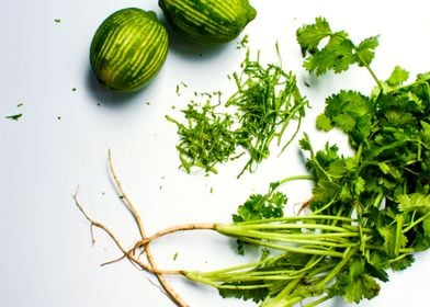 Lime Zest and Cilantro