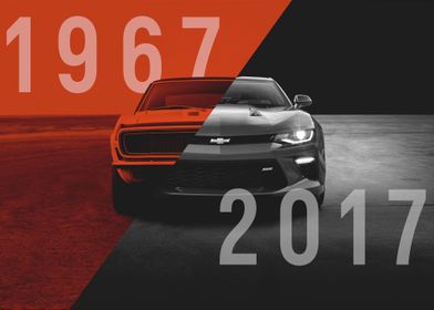 1967 and 2018 Camaro