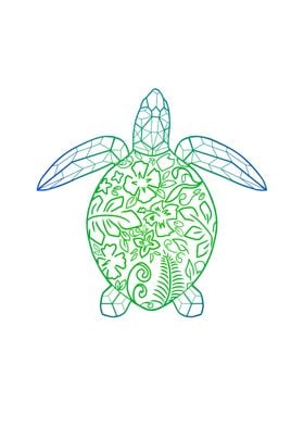 Sea Turtle Line Art