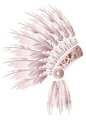 headdress stencil pink