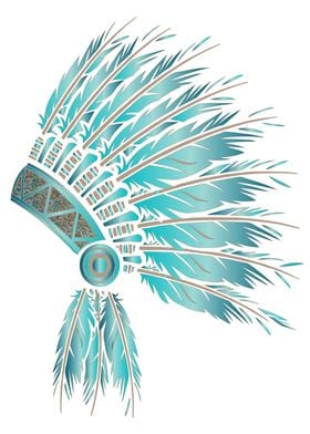 headdress stencil TEAL