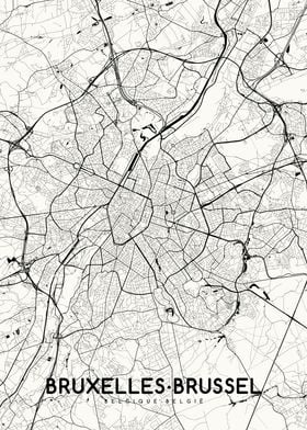 Bruxelles map white