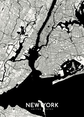 NY map white