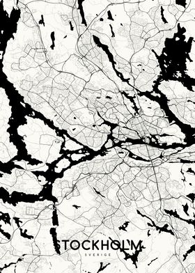 Stockholm map white