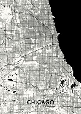 Chicago map white